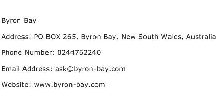 Byron Bay Address Contact Number