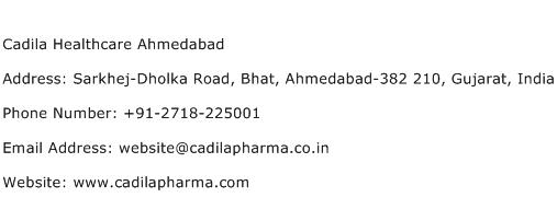 Cadila Healthcare Ahmedabad Address Contact Number