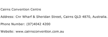 Cairns Convention Centre Address Contact Number