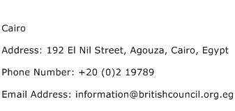 Cairo Address Contact Number