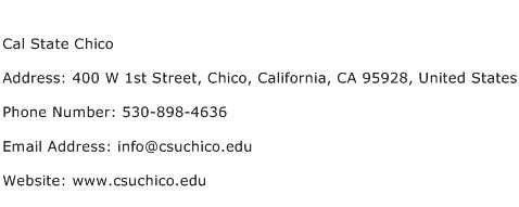 Cal State Chico Address Contact Number
