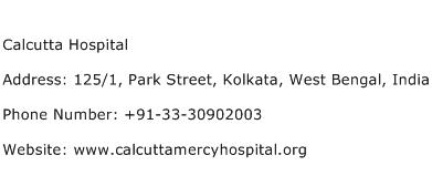 Calcutta Hospital Address Contact Number