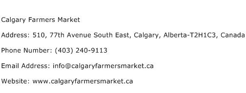 Calgary Farmers Market Address Contact Number