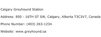 Calgary Greyhound Station Address Contact Number
