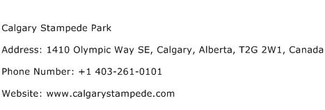 Calgary Stampede Park Address Contact Number