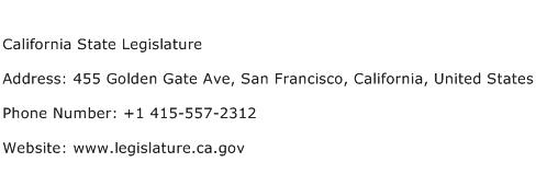California State Legislature Address Contact Number