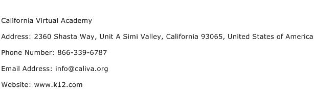 California Virtual Academy Address Contact Number Of California 