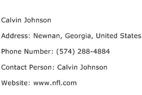 Calvin Johnson Address Contact Number