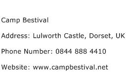 Camp Bestival Address Contact Number
