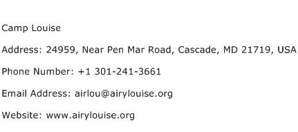 Camp Louise Address Contact Number
