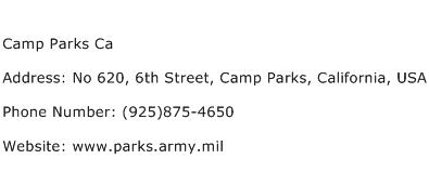 Camp Parks Ca Address Contact Number