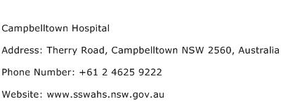 Campbelltown Hospital Address Contact Number