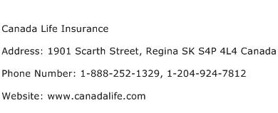 Canada Life Insurance Address Contact Number