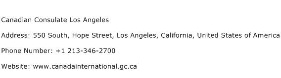 Canadian Consulate Los Angeles Address Contact Number