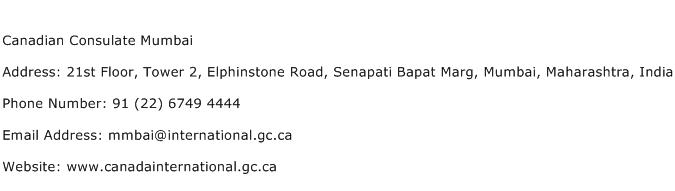 Canadian Consulate Mumbai Address Contact Number