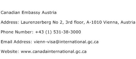 Canadian Embassy Austria Address Contact Number