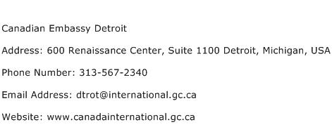 Canadian Embassy Detroit Address Contact Number