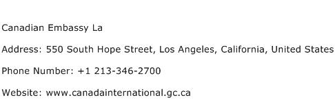 Canadian Embassy La Address Contact Number