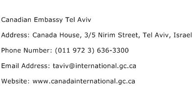 Canadian Embassy Tel Aviv Address Contact Number