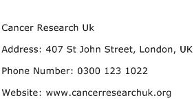 Cancer Research Uk Address Contact Number
