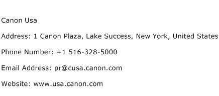 Canon Usa Address Contact Number