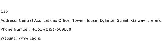Cao Address Contact Number