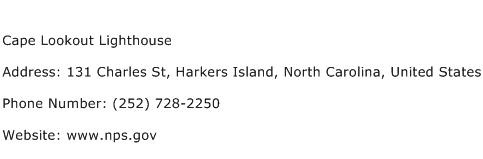 Cape Lookout Lighthouse Address Contact Number