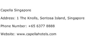 Capella Singapore Address Contact Number