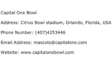 Capital One Bowl Address Contact Number
