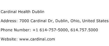 Cardinal Health Dublin Address Contact Number