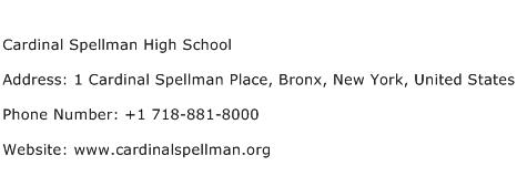 Cardinal Spellman High School Address Contact Number