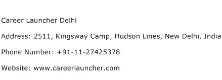 Career Launcher Delhi Address Contact Number