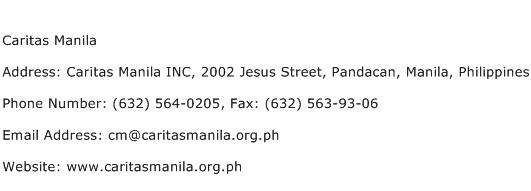 Caritas Manila Address Contact Number
