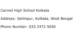 Carmel High School Kolkata Address Contact Number