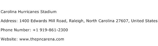 Carolina Hurricanes Stadium Address Contact Number