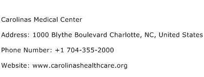Carolinas Medical Center Address Contact Number