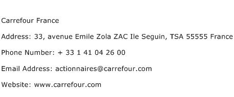 Carrefour France Address Contact Number