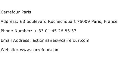 Carrefour Paris Address Contact Number