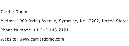 Carrier Dome Address Contact Number