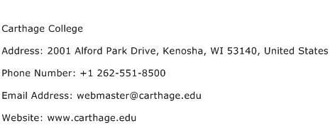 Carthage College Address Contact Number