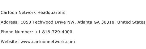 Cartoon Network Headquarters Address Contact Number