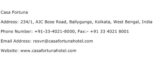 Casa Fortuna Address Contact Number