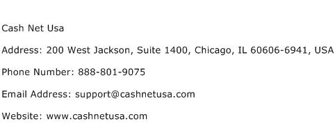 Cash Net Usa Address Contact Number