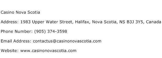 Casino Nova Scotia Address Contact Number