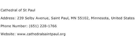 Cathedral of St Paul Address Contact Number