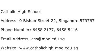 Catholic High School Address Contact Number