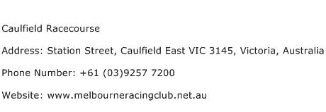 Caulfield Racecourse Address Contact Number
