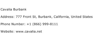 Cavalia Burbank Address Contact Number