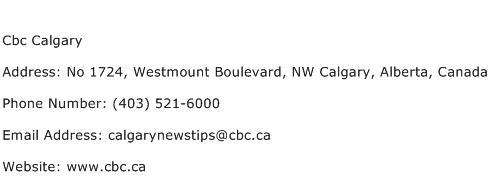 Cbc Calgary Address Contact Number