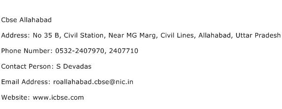 Cbse Allahabad Address Contact Number